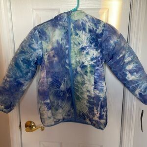 Alexa Rae Girls Blue Tie-Dye Puffer Jacket